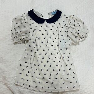 WITH TAGS White and Black Collared Shirt CECE blouse